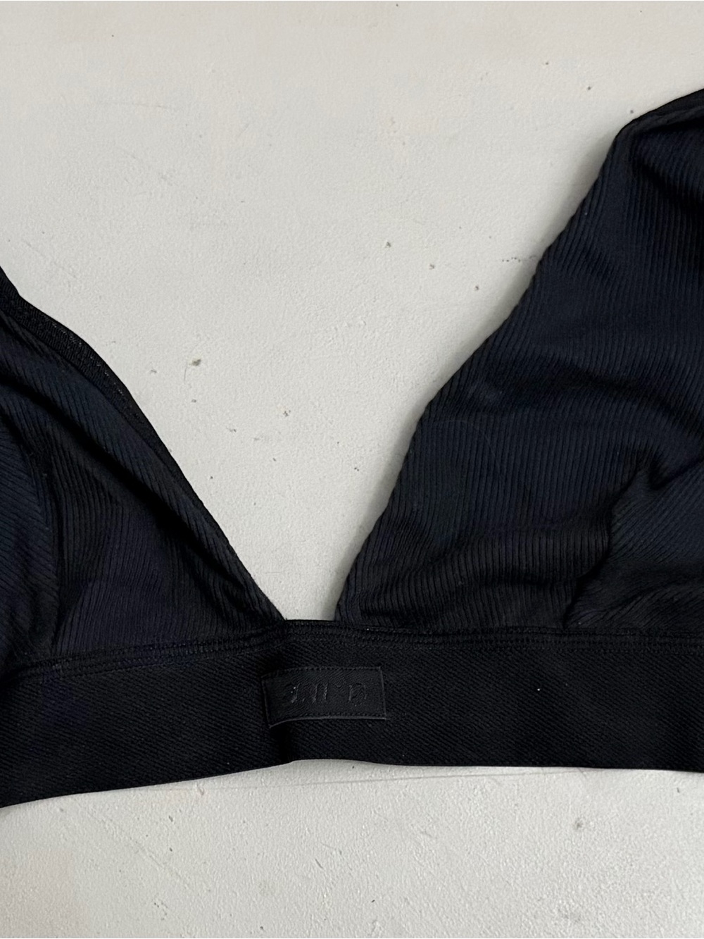 SKIMS Black Ribbed Triangle Bralette